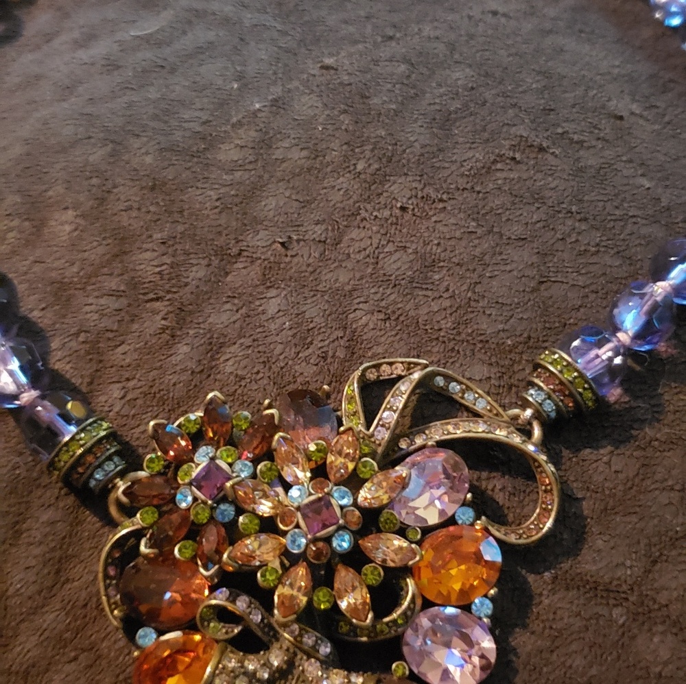 Amethyst agate beaded antique necklace